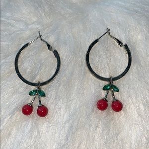 Cherry Hoop Earrings👍🏽